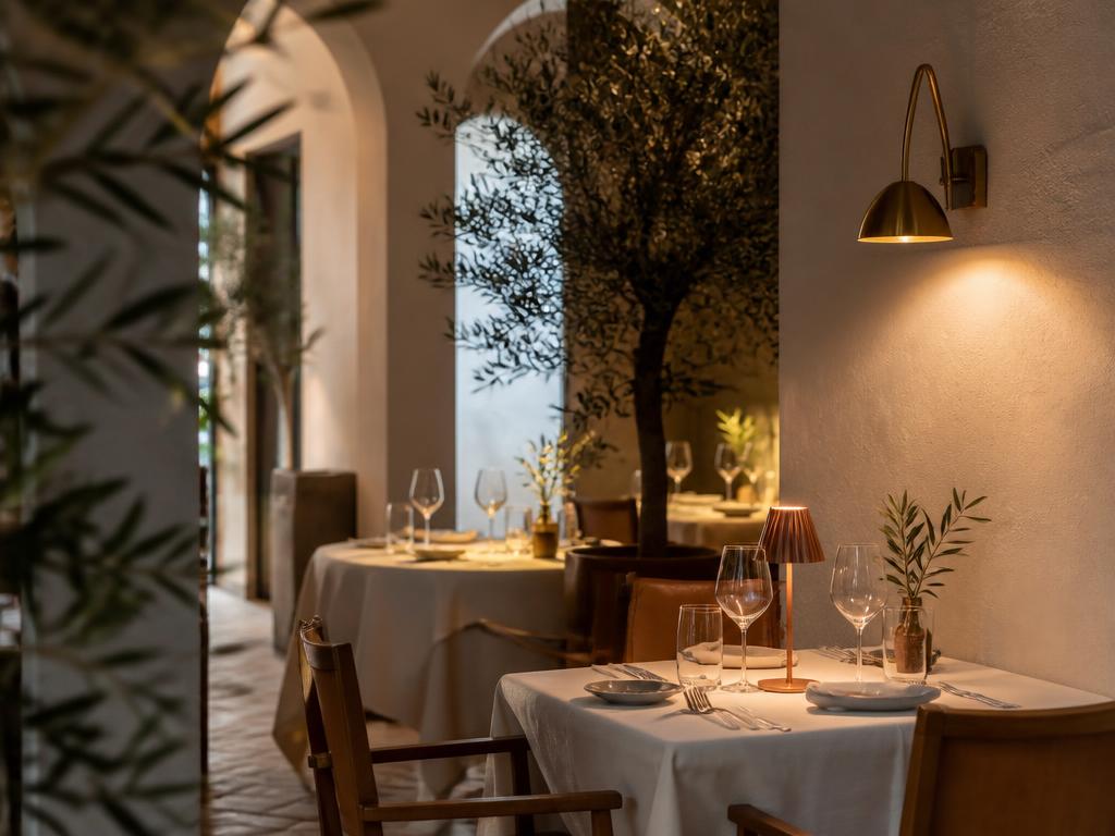 Modern gestalteter Gastraum eines italienischen Restaurants